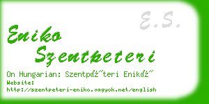 eniko szentpeteri business card